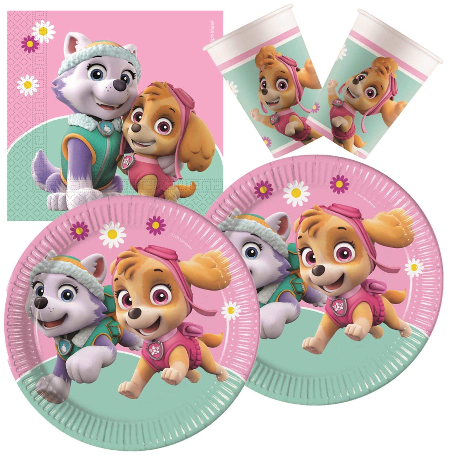 Procos 10133066 Children's Birthday Party Set S Paw Patrol Skye and Everest Multi-Coloured