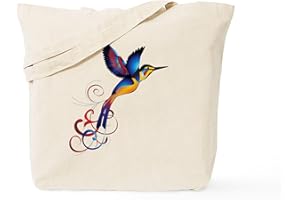 CafePress Colorful Hummingbird Tote Bag Natural Canvas Tote Bag, Reusable Shopping Bag