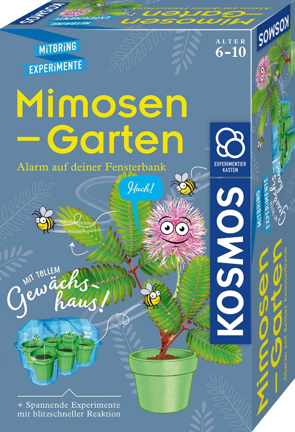 Kosmos 657802 Mimosa Garden, Grow and Explore Plants, Complete Set with Mini Greenhouse Experiment Set for Children from 6-10 Years, Teal/Turquoise Green