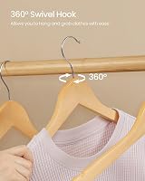 SONGMICS Wooden Hangers Set of 20 Coat Hangers with Shoulder Notches view 6