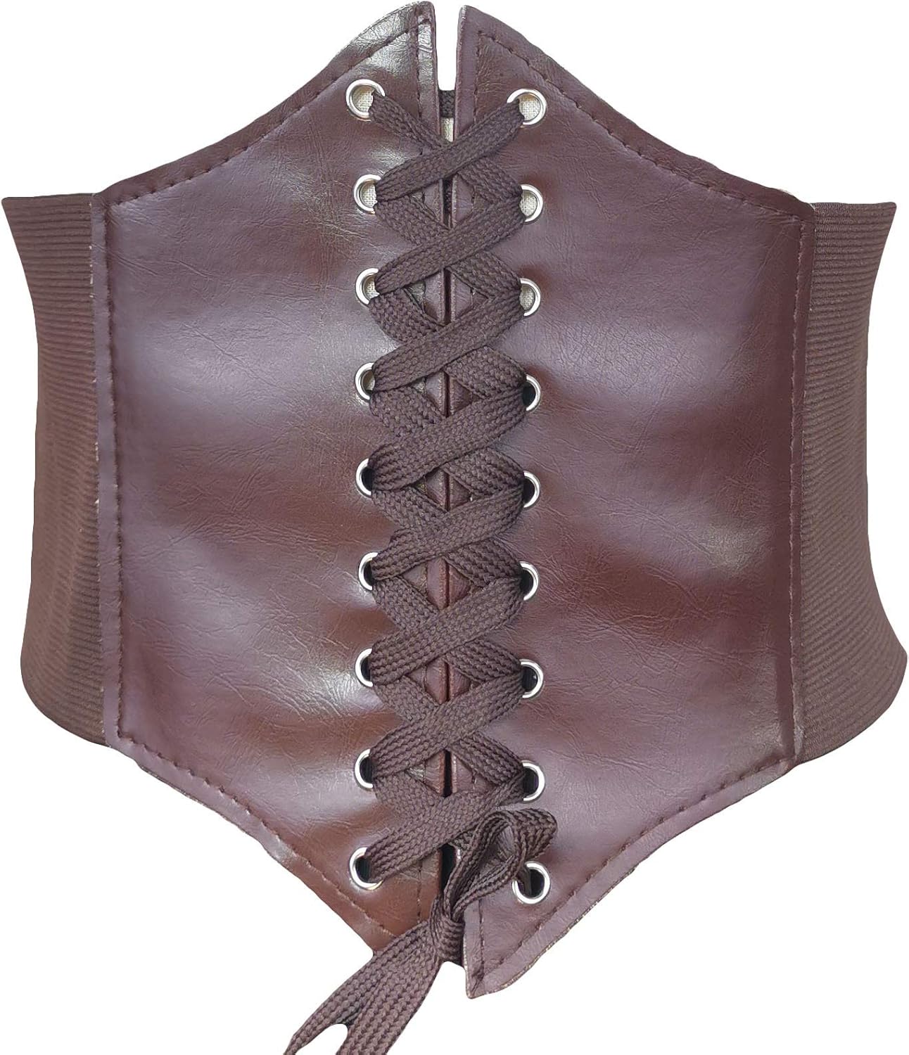 HOEREV Women Girls Elastic Wide Band Elastic Tied Waspie Corset Waist Belt Bustiers Halloween Corsets Size XS-XXXL at  Women’s Clothing store