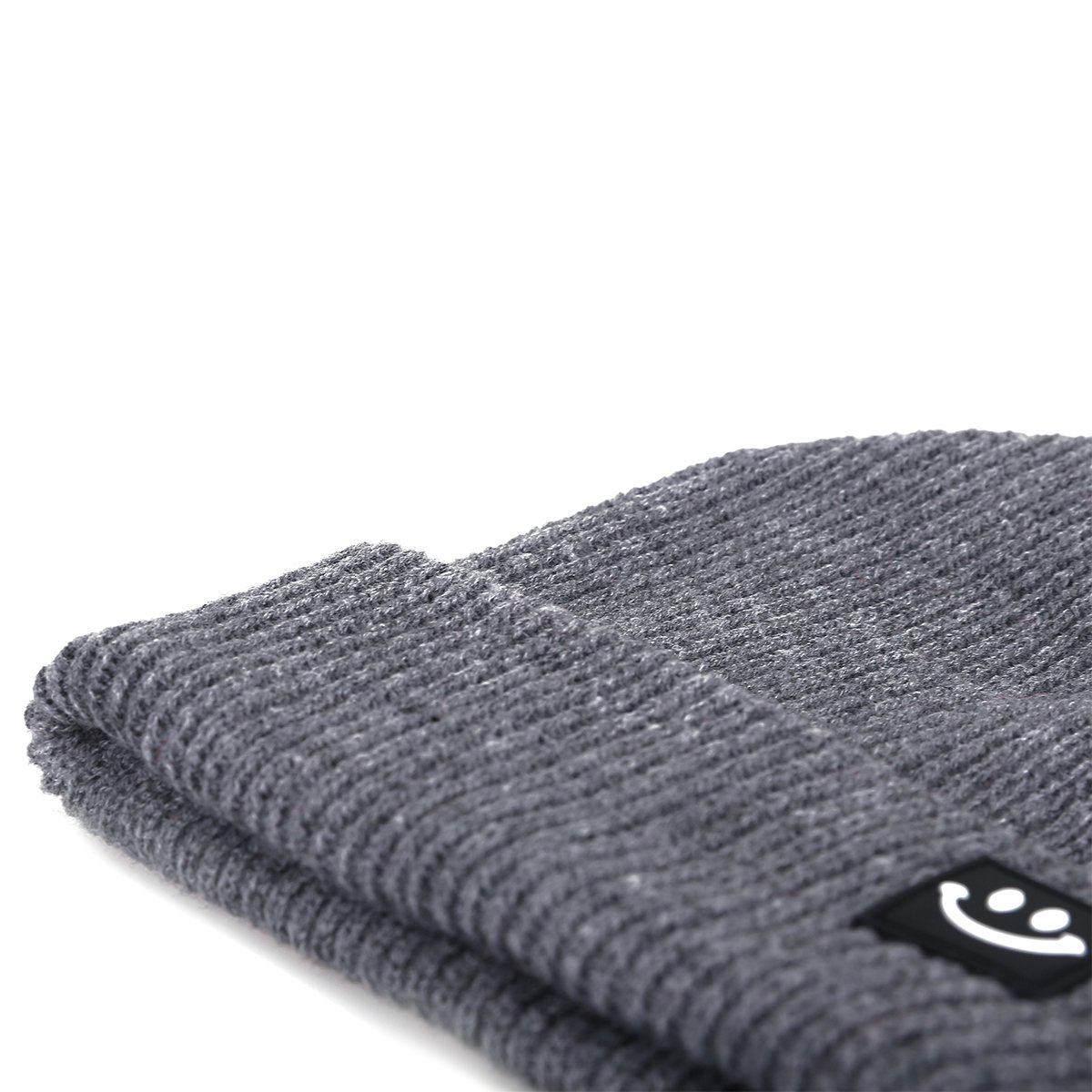 EVRFELAN Women Winter Hat Cuffed Plain Knit Beanie Cap Casual Knitted Warm Skullcap with Smile Face(Gray)