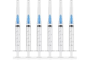 GODCREAT Syringes with 23 Gauge 1 Inch Luer Lock Needle Industrial Accessories for Lab, Pack of 25