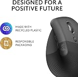 Logitech Lift Vertical Ergonomic Mouse Wireless Graphite USB Receiver Bluetooth view 6