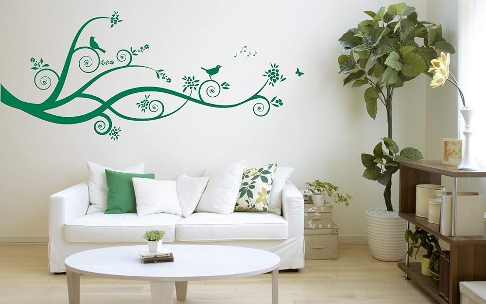 Diseño de árbol grande, ramas, pájaros - Vinilo decorativo de vinilo