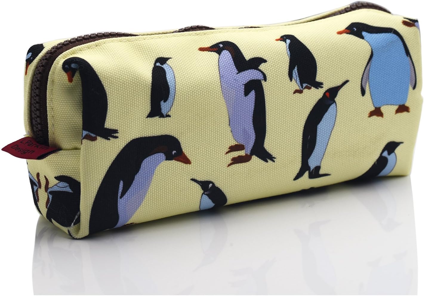 LParkin Penguins Canvas Pencil Case Pen Bag Pouch Stationary Case Makeup Cosmetic Bag Gadget Box, White - Image 4