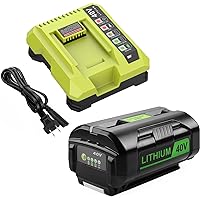40Volt 6500mAh Replace for Ryobi 40V Battery and Charger Kit for Ryob 40V Lithium Battery OP4026 OP40601 OP4050A OP4040 OP403
