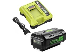 Energup 40Volt 6500mAh Replacement Ryobi 40V Battery and Charger Kit, for 40Volt Lithium Battery OP4026 OP40601 OP4050A OP4040 OP4030 OP4050 with OP401 Ryobi 40V Charger