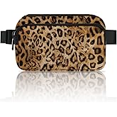 Leopard Print Fanny Pack Travel Belt Bag Waterproof Small Crossbody Bags for Women Waist Pouch for Running Hiking Cycling
