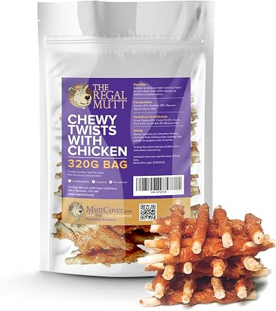 The Regal Mutt Chewy Twists with Chicken 320g Bag
