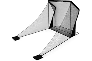 GOLF PAPI GOLFPAPI Pro Golf Practice Net – Heavy‑Duty 7.5ft & 10ft Steel Frame Hitting Net with 1″ High‑Tension Mesh & Side Shank Protection – Indoor/Outdoor Driving Range & Simulator