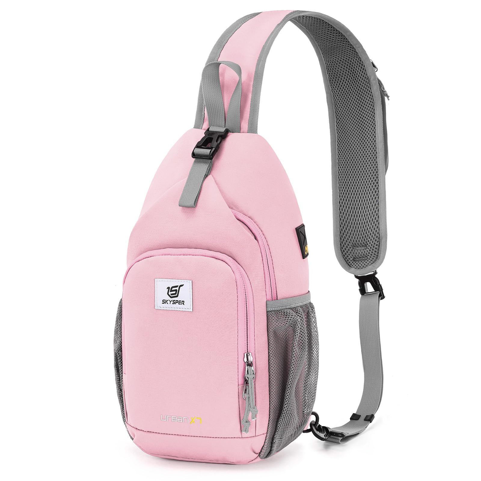SKYSPER Sling Bag RFID Crossbody Sling Backpack Cross Body Shoulder Bag Travel Hiking Daypack for Women Men(Pink) Image