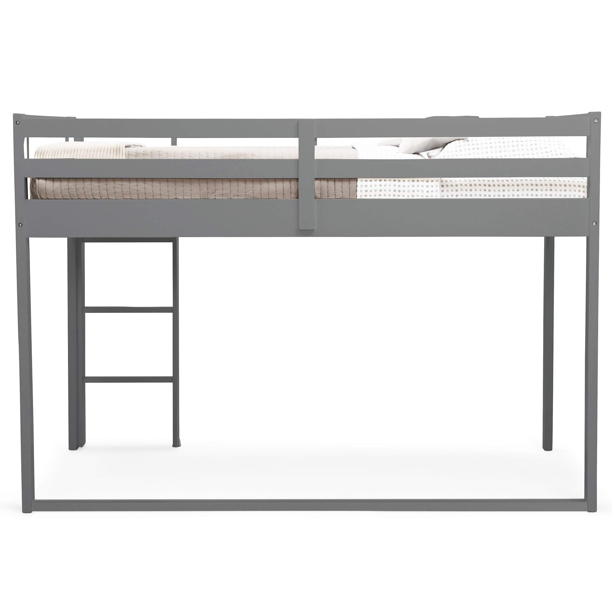 Delta Children Twin Loft Bed with Guardrail and Ladder (Coordinates with Batman, Spider-Man & Harry Potter Tents Sold Separately), Charcoal