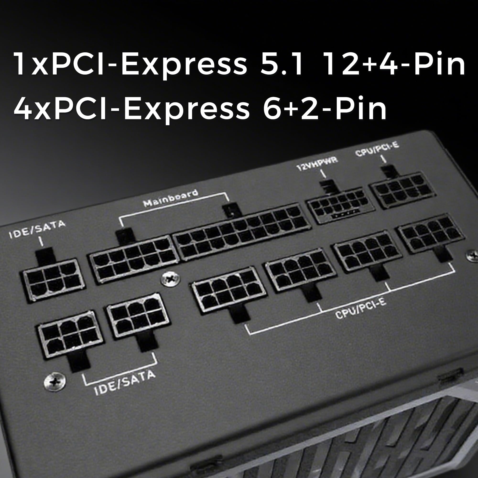 LC-POWER Netzteil PC 750W ATX 3.1 PCIE 5.1, Super Silent Modular PSU, 80 Plus Gold, 750 Watt PC-Netzteile mit 135mm Lüfter, 5-fache Sicherheitsschutz, Schwarz für Gaming & Arbeitsstationen 3