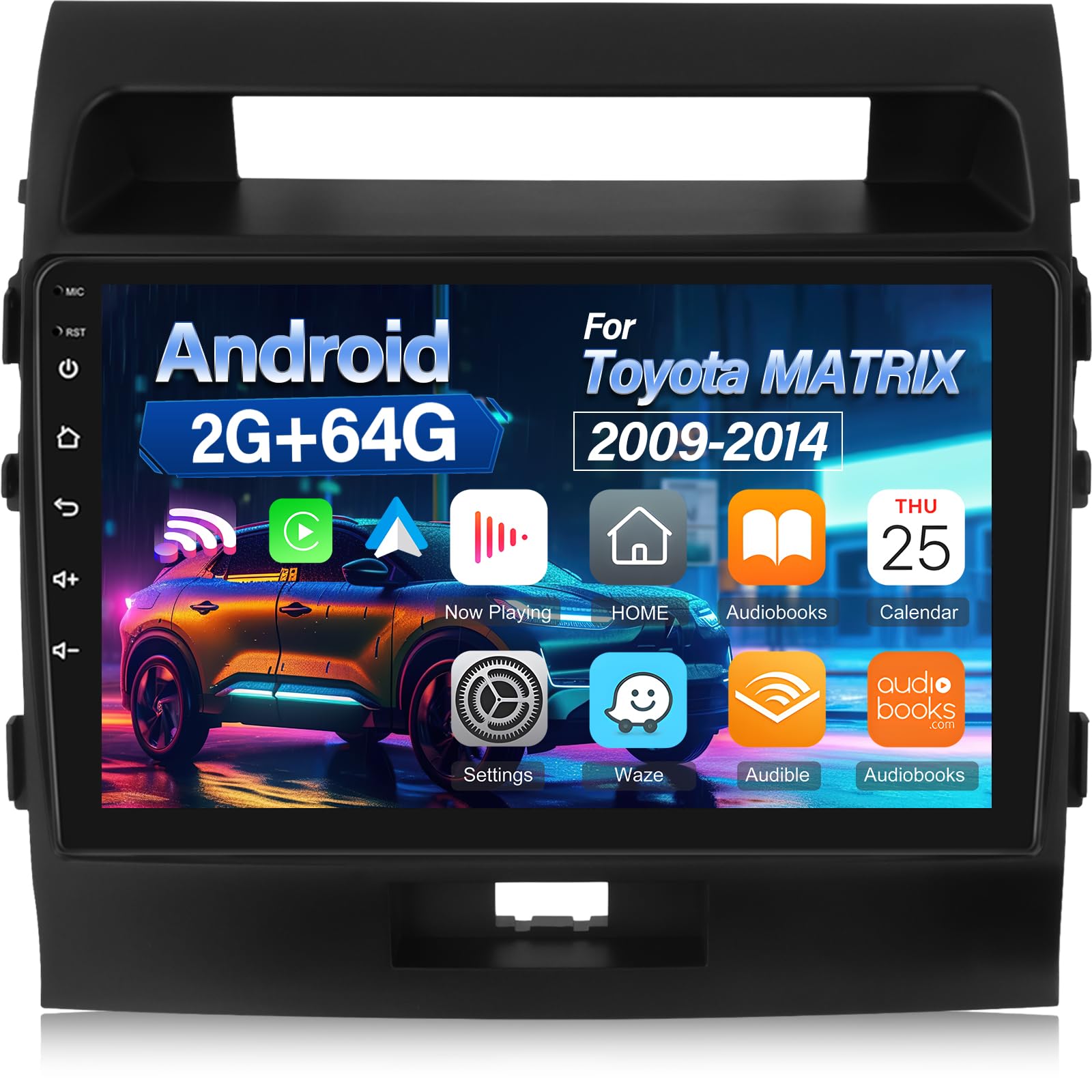 Photo 1 of [2+64G] NHOPEEW Car Stereo for Toyota Land Cruiser 200 2007-2015 - Wireless Carplay and Android Auto - 10.1 Inch Touchscreen Android Car Radio - DSP/WiFi/GPS/SWC/Bluetooth + AHD Backup Camera