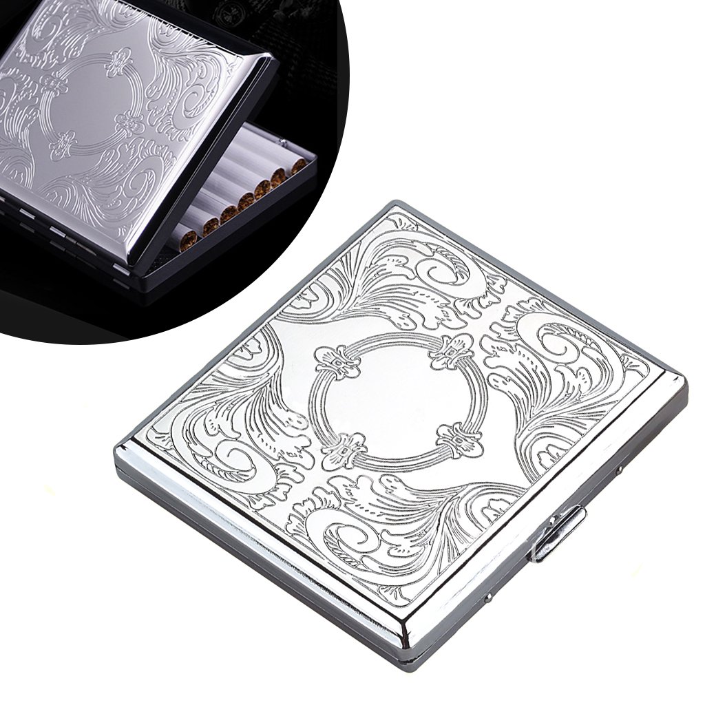 Metal Cigarette Case Box Holds 20 Cigarettes 84mm