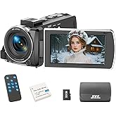 FIREFOTO Camcorder Video Camera 4K, Vlogging Camera for Youtubers with 18X Digital Zoom 64MP 3”270°Rotation Screen 4k Camera for Video Recording with Battery & 32GB Card, Remote Control