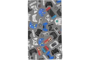 Perinsto Video Game Controller Grey Background Hand Towel Decorative Fingertip Towels Multipurpose for Bathroom Kitchen Gym and Spa, 27.5" X 15.7"