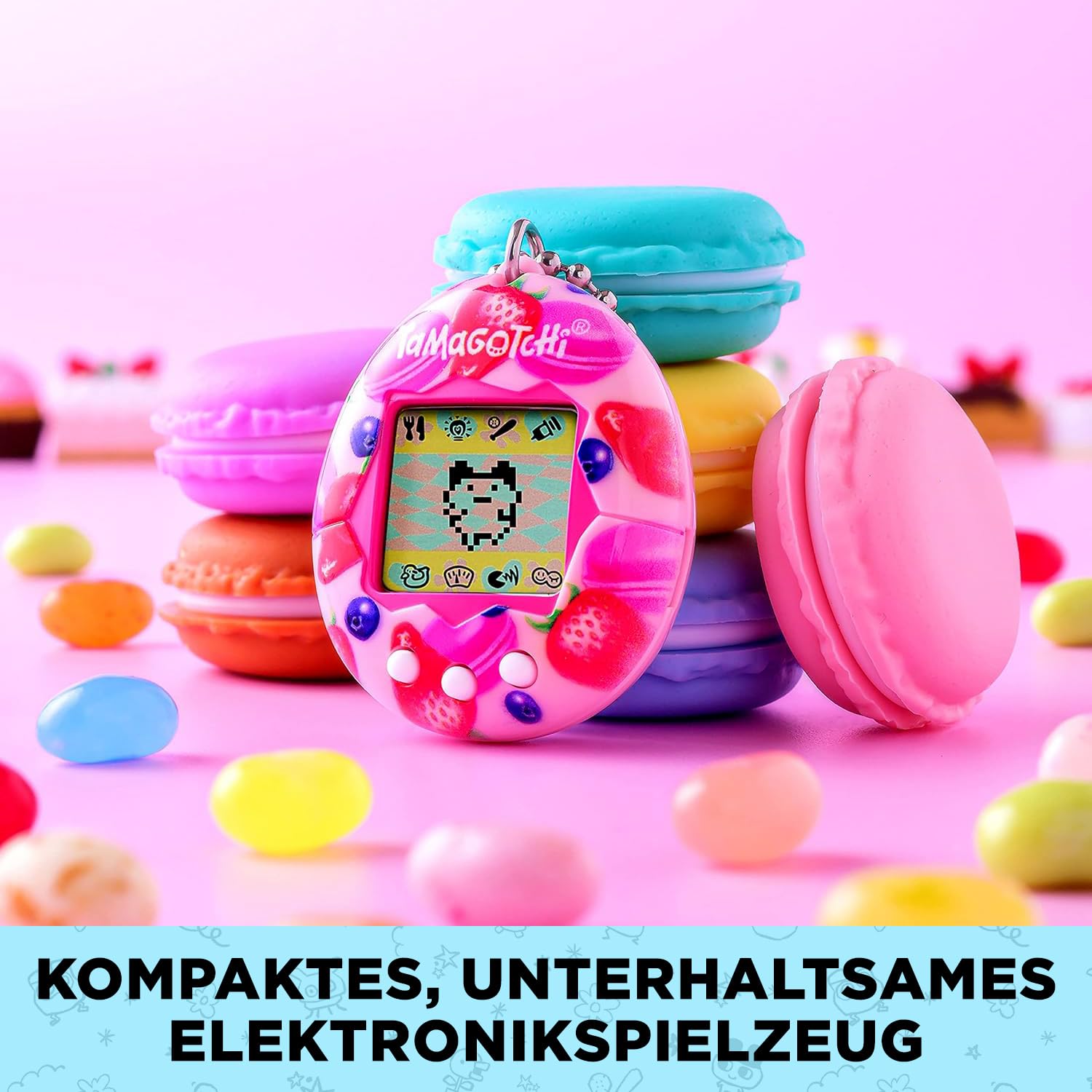 Bandai - Tamagotchi - Tamagotchi Original - Berry Delicious - Elektronisches virtuelles Tier mit Farbdisplay, 3 Tasten und Spielen - Interaktives Tier auf Deutsch - Kinderspielzeug ab 8 Jahren - 42971 4