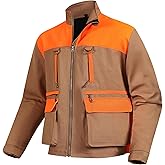 NEW VIEW Upland Jacket for Men, Blaze Orange with Game Pouch, Pheasant and Quail Hunting