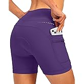Women's 4D Padded Bike Shorts 5"/7" Riding Underwear Cycling Bicycle Road Biking Cycle Shorts for Women Zipper Pockets
