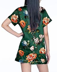 WJing Yi Jia Womens Pajama Sets XS-4XL Silk Satin