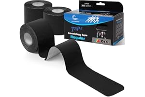 VITYELK Kinesiology Tape precut Strips 3 Roll Waterproof Muscle Tape for Athletes Shoulder Back Muscles Joints Sports Tape Athletic Elastic Fitness Patch 20 Strips Precut/Roll(Black Precut)