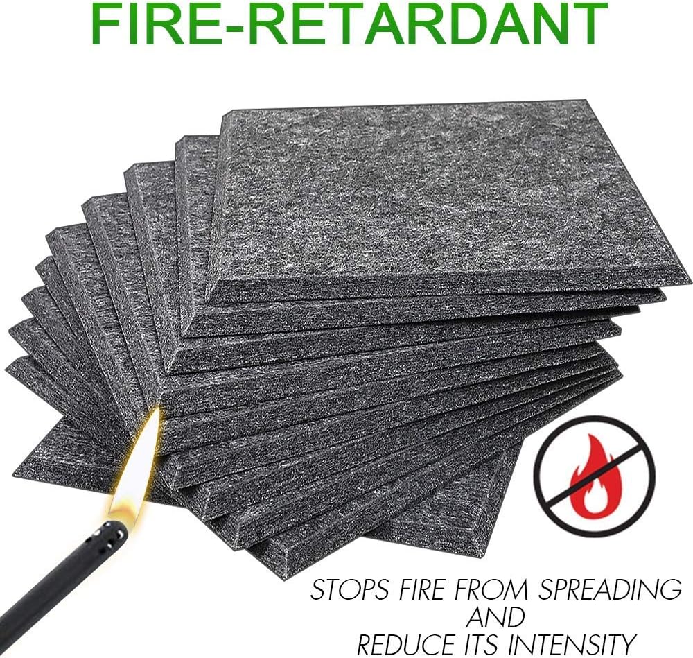 Dekiru Upgraded 12 Pack Acoustic Panels 12 X 12 X 0 4 Inches Sound Proofing Studio Foam Padding High Density Bevled Edge Tiles Soundproofing Panels Great For Wall Decoration And Acoustic Treatment Acoustical