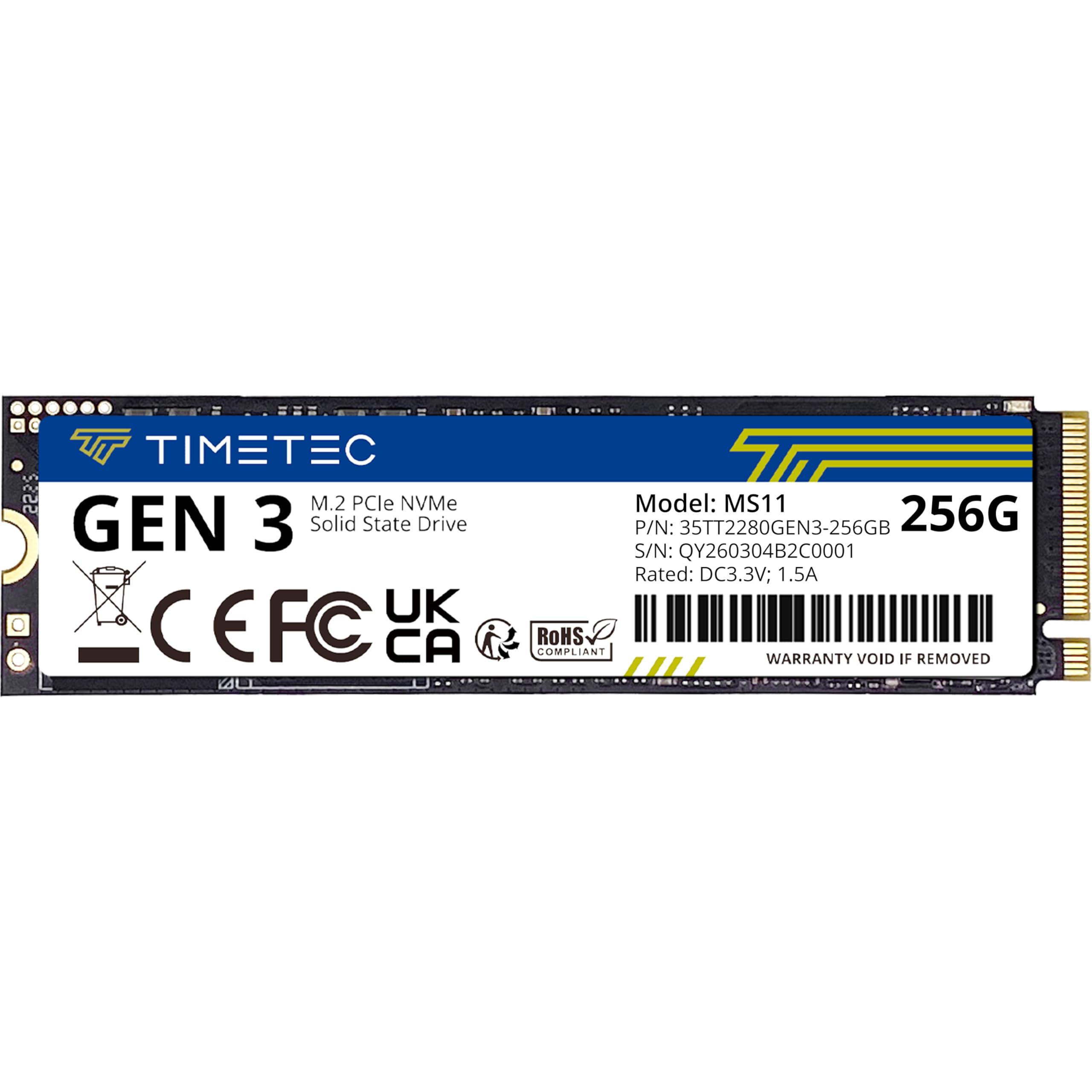 Timetec 256GB SSD NVMe PCIe Gen3x4 8Gb/s M.2 2280 3D NAND High Performance SLC Cache Read/Write Speed Up to 2,000/1,600 MB/s Internal Solid State Drive for PC Laptop and Desktop
