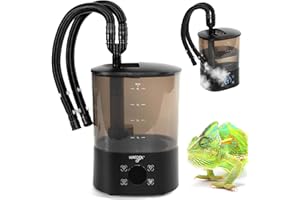 WACOOL TERRA WACOOL Upgraded No Leak Digital Timing Reptile Fogger, 4L Adjustable Reptile Humidifier with 2 Hoses, Top Filling Automatic Terrarium Humidifier Fogger for Reptile Use