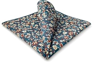 S&W SHLAX&WING Pocket Square for Men Floral Pattern Green Red Wedding Groomsmen