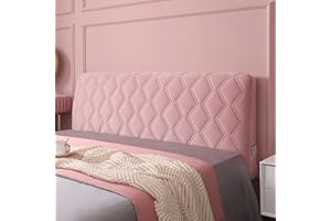 EFELIM Velvet Bed Headboard Cover Full Queen Cal King Size, Quilted Headboard Slipcover Soft Headboard Padding Dustproof Protector Cover (Pink,Twin:100cm(39"))
