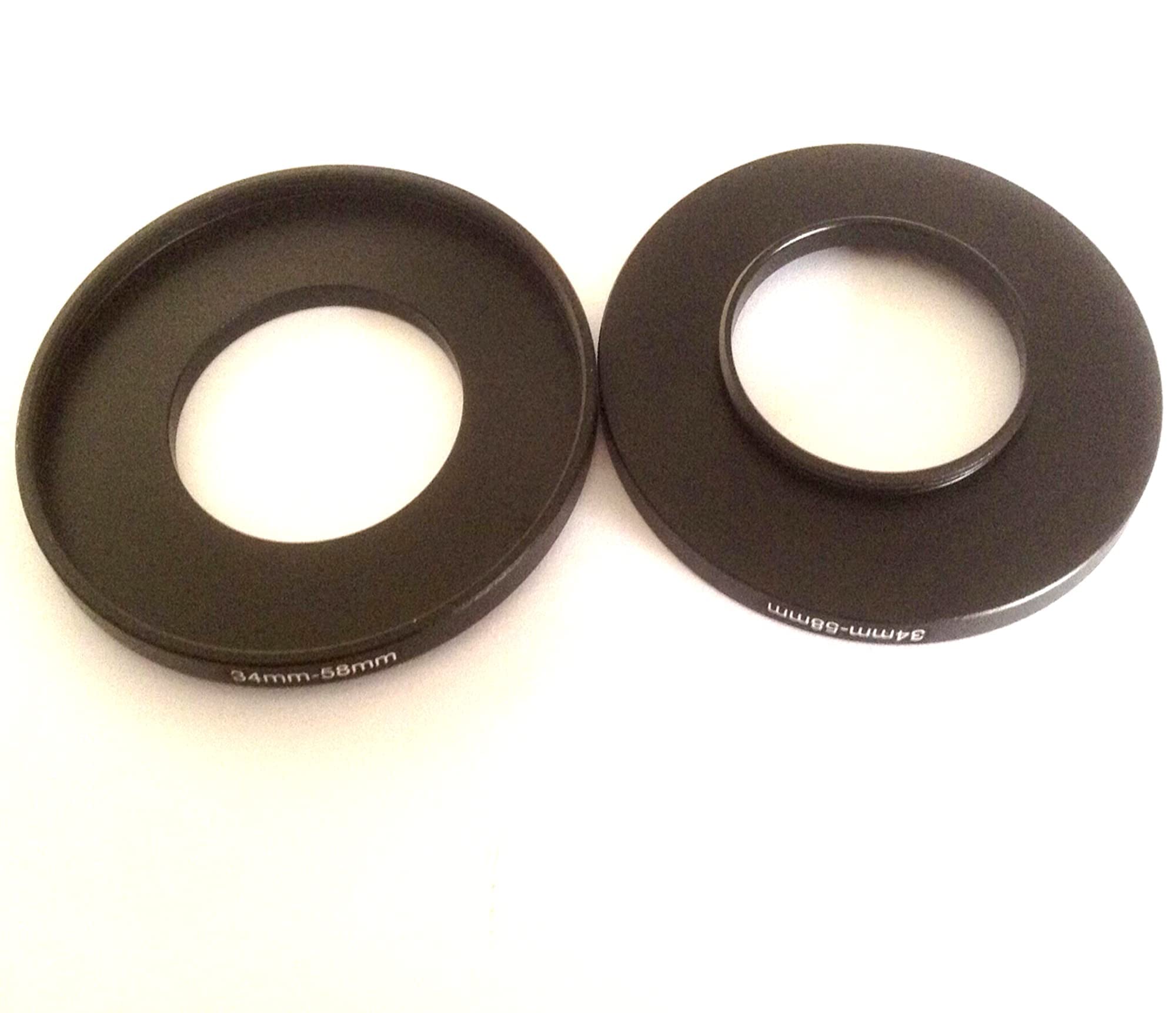 2x Adapter 34-58mm Size Step Up Rings Digital Camera Lens Connect-ion Screws D-SLR Video 34mm To 58mm Filter Circle Diameters Holder 34-58 Connector Focus Photography Parts Accessories