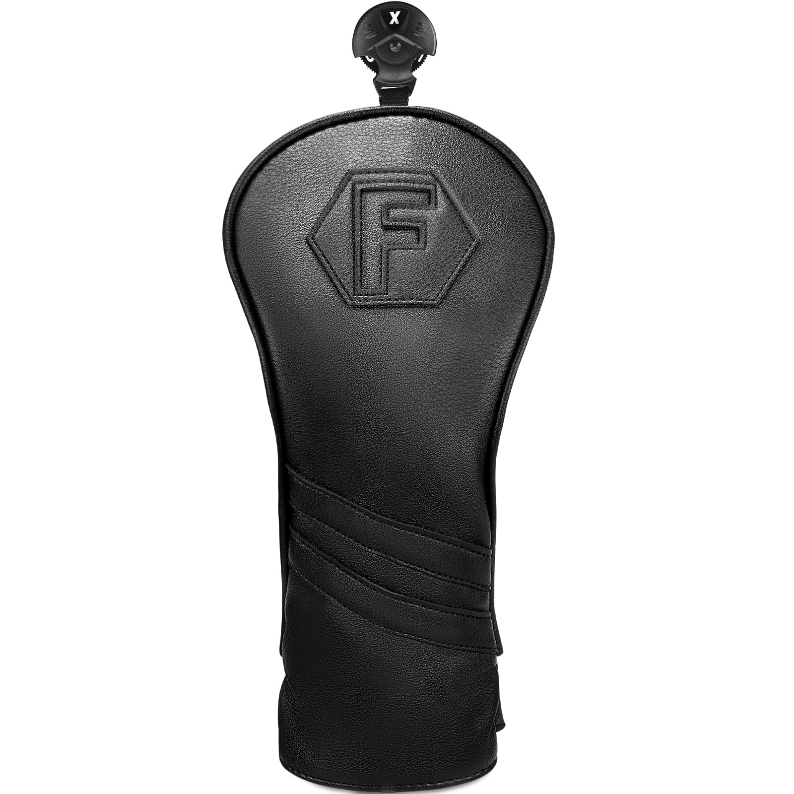 Photo 1 of Golf Head Covers, Driver Headcover Golf Club Head Cover PU Leather Classic Black (Fairway)