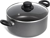 Homatz 4.5L Stock Pot 24cm Non-Stick Induction Base with Glass Lid