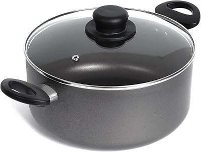 Homatz 4.5L Stock Pot 24cm Non-Stick Induction Base with Glass Lid