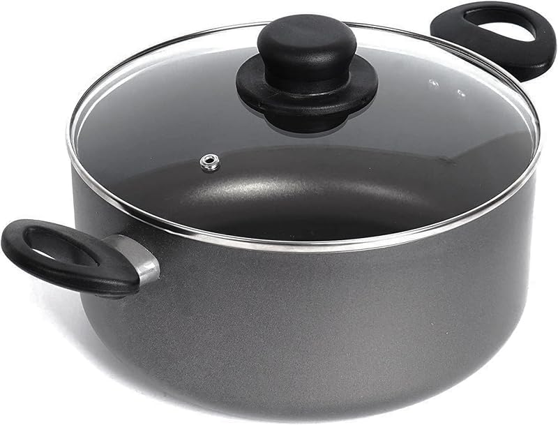 Homatz 4.5L Stock Pot 24cm Non-Stick Induction Base with Glass Lid