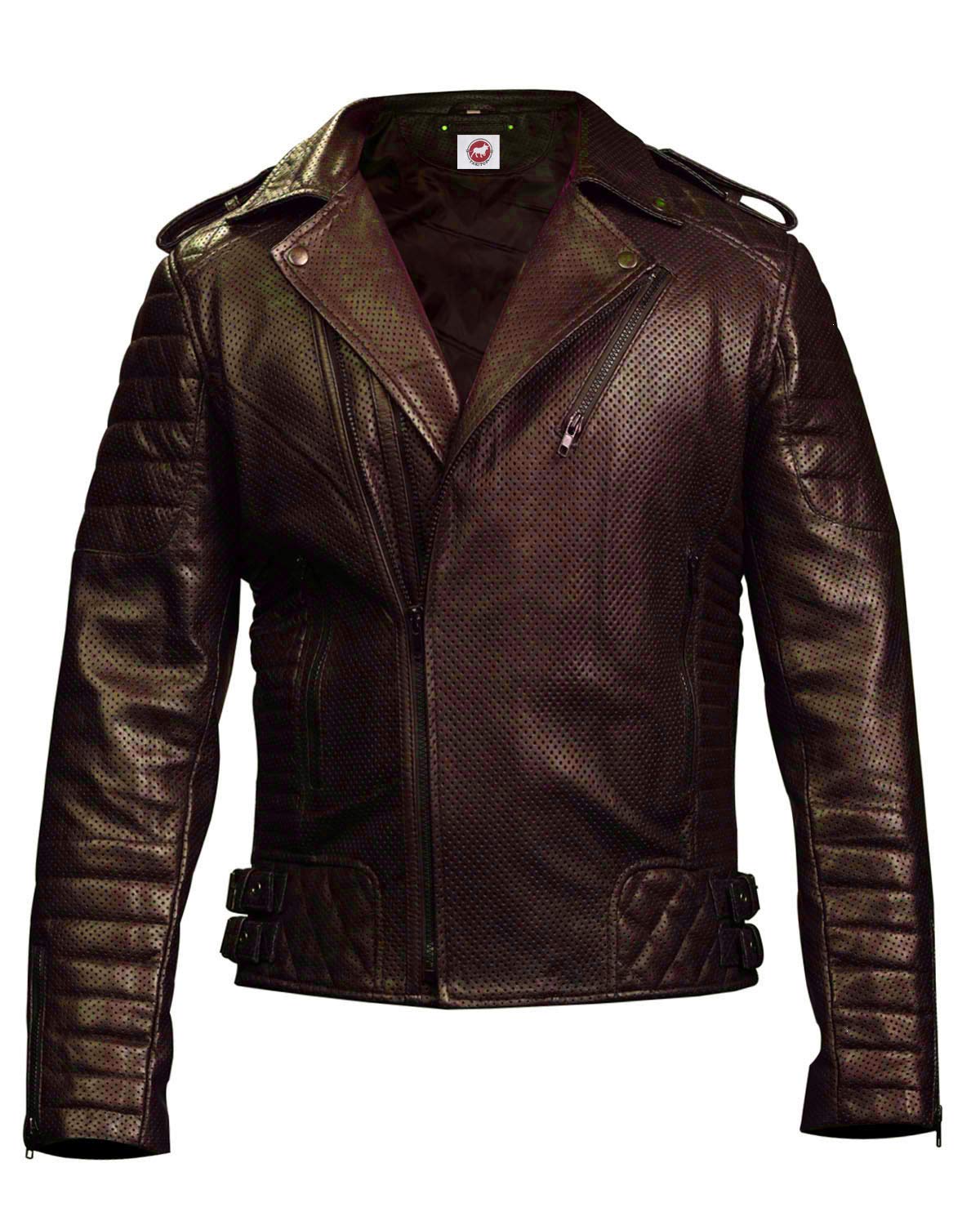 Takitop Zeuss Mens Black Biker Motorcycle Leather Jacket