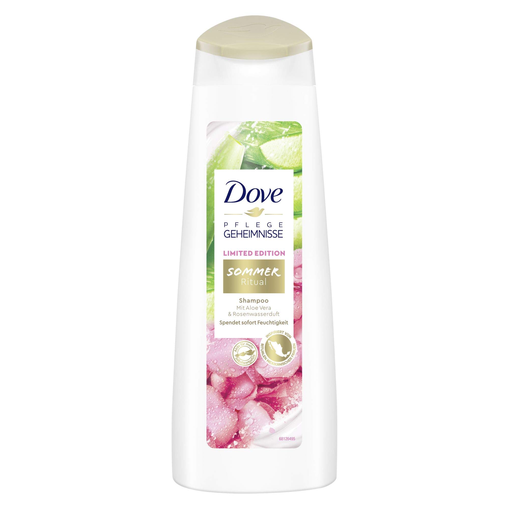 Dove Shampoo Summer Ritual Limited Edition Shampoo with Aloe Vera and Rose Water Fragrance Pack of 6 x 250 ml