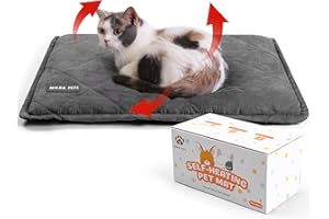 Mora Pets Self Heating Cat Bed Self Warming Cat Pad Ultra Warm Thermal Cat Mat Pet Bed 24 x 18 Inches with Removable Cover Outdoor Indoor for Cats and Small Medium Dogs Machine Washable