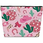 Western Makeup Bag,Western Gifts For Women, Western Stuff For Women, Cowgirl Gifts for Girls, Howdy Pink Preppy Coquette Cosmetic Bag, Birthday Graduation Gifts for Sister Daughter Friends Teen Girls