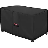 Porch Shield Patio Fire Pit Cover - Waterproof 600D Outdoor Rectangular Fire Table Cover Deck Box Protector - 48 x 28 inch, Black