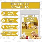 ULTHMOK Premium Ginger Tea 100 Bags 100% Pure Ginger Root Caffeine Free view 5