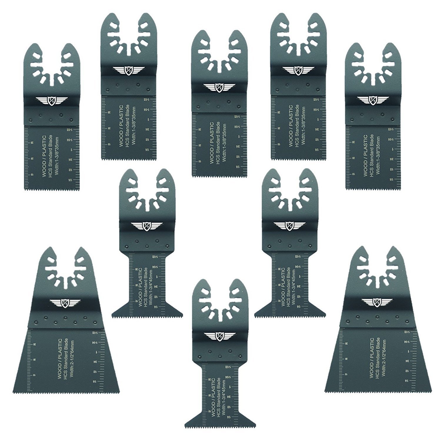 10 x TopsTools FAKA10F Fast Fit Mix Blades Compatible with Dewalt Stanley Black and Decker Bosch Fein (Non-StarLock) Makita Milwaukee Hitachi Parkside Ryobi Worx Workzone Multitool Accessories