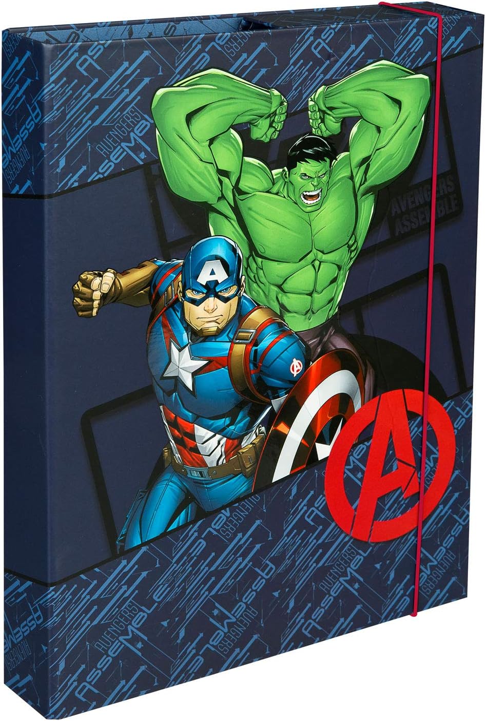Undercover AVER0940 Heftbox A4 mit Spanngummi, Marvels The Avengers, ca. 32 x 24 x 4 cm
