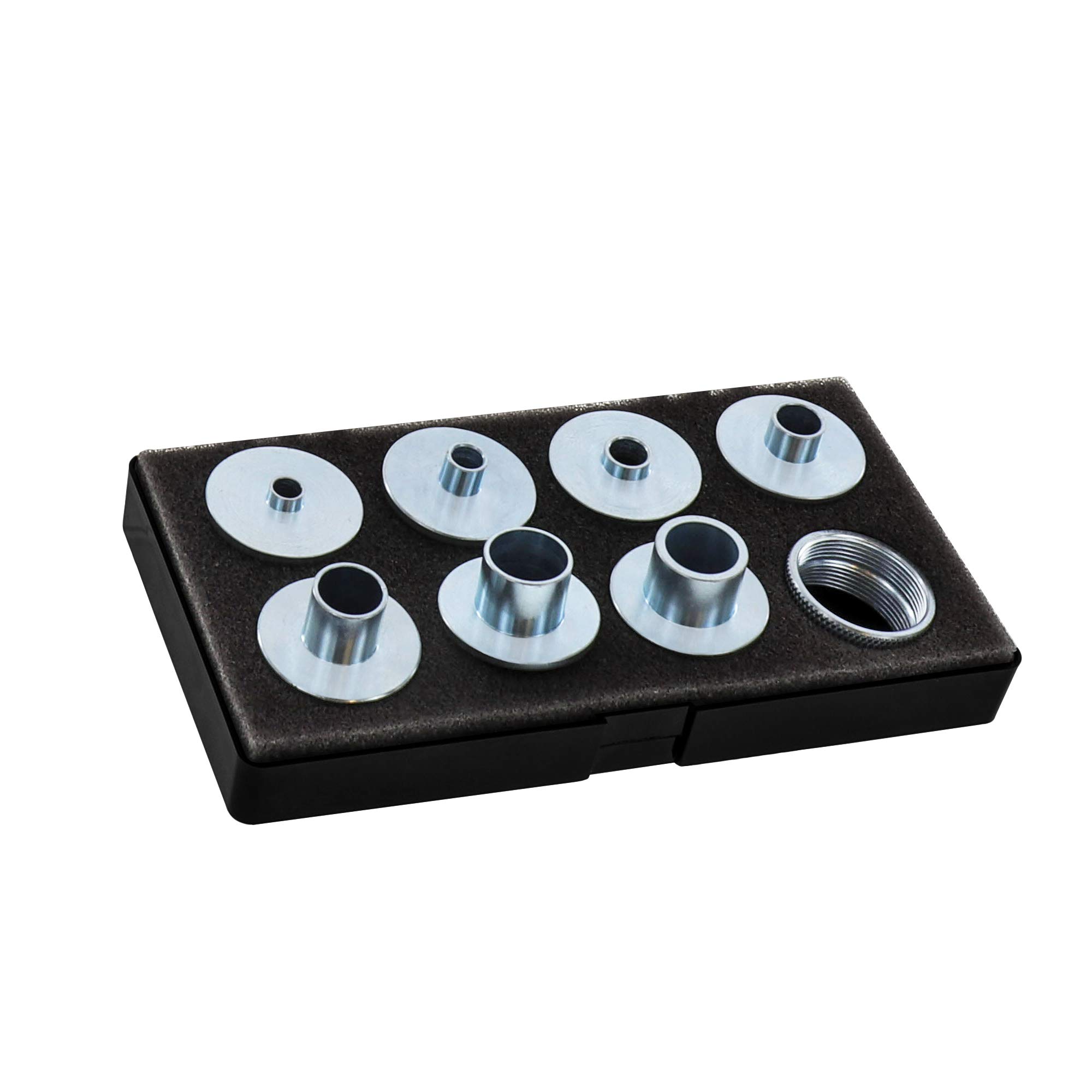 Milescraft 1228 Metal Bushing Set - 11 pc. Router Template Guide Set – Fits Porter Cable Style Router Sub Bases - Universal