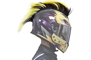 NICENEEDED Helmet Wigs Hair, Helmet Mohawk Hairpiece, Helmet Decoration for Motorcycle Bicycle Snowboarding Skiing Biking Cyc