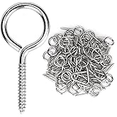 Aovchei Eye Screws, 100PCS 1.5 Inches Heavy Duty Metal Screw Hooks, Self Tapping Eye Bolts, Indoor & Outdoor for Hanging Artwork