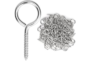 Aovchei Eye Screws, 100PCS 1.5 Inches Heavy Duty Metal Screw Hooks, Self Tapping Eye Bolts, Indoor & Outdoor for Hanging Artwork