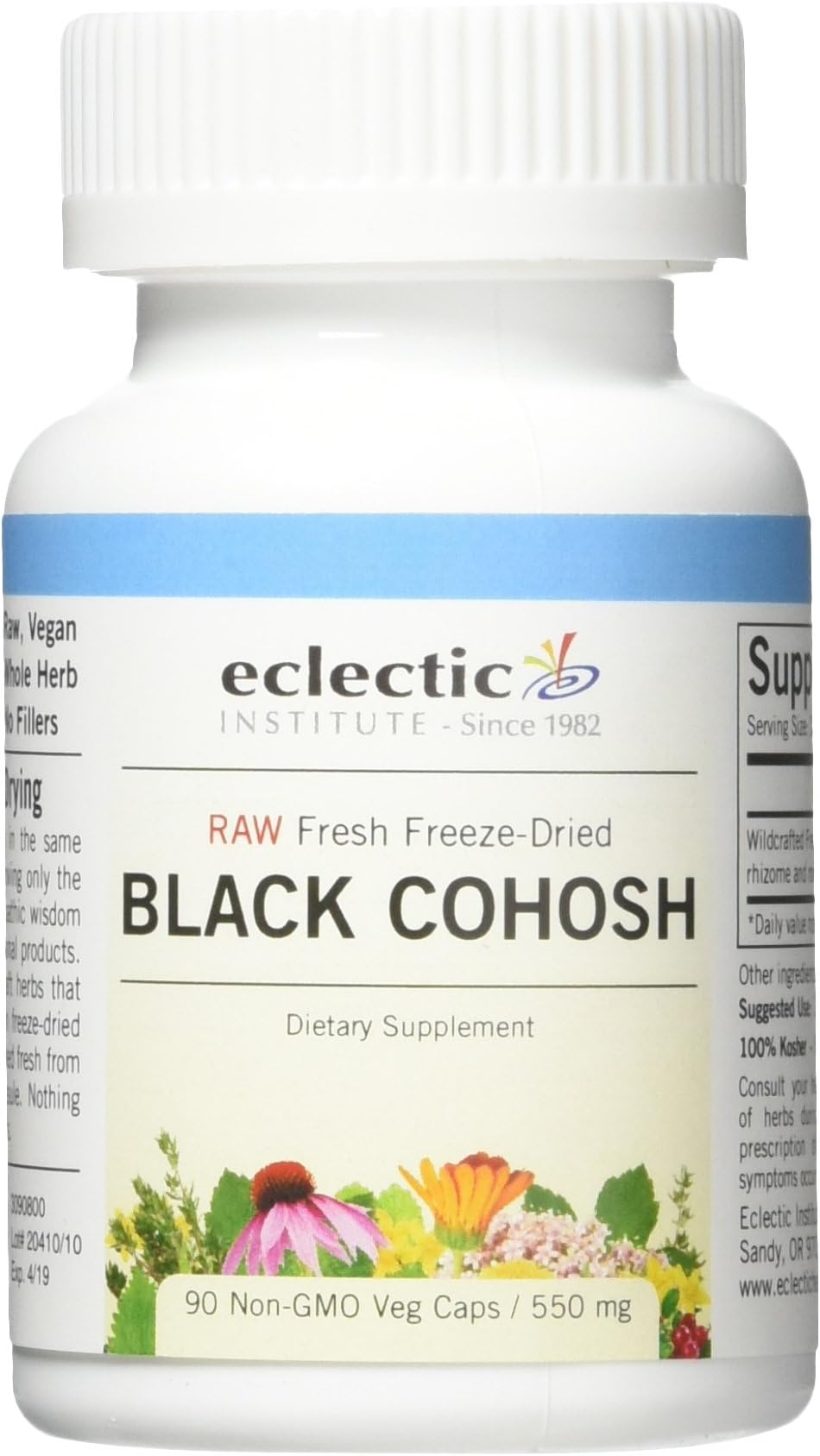 Eclectic Institute Raw Fresh Freeze-Dried Black Cohosh, 90 Non-GMO 550 mg Veg caps